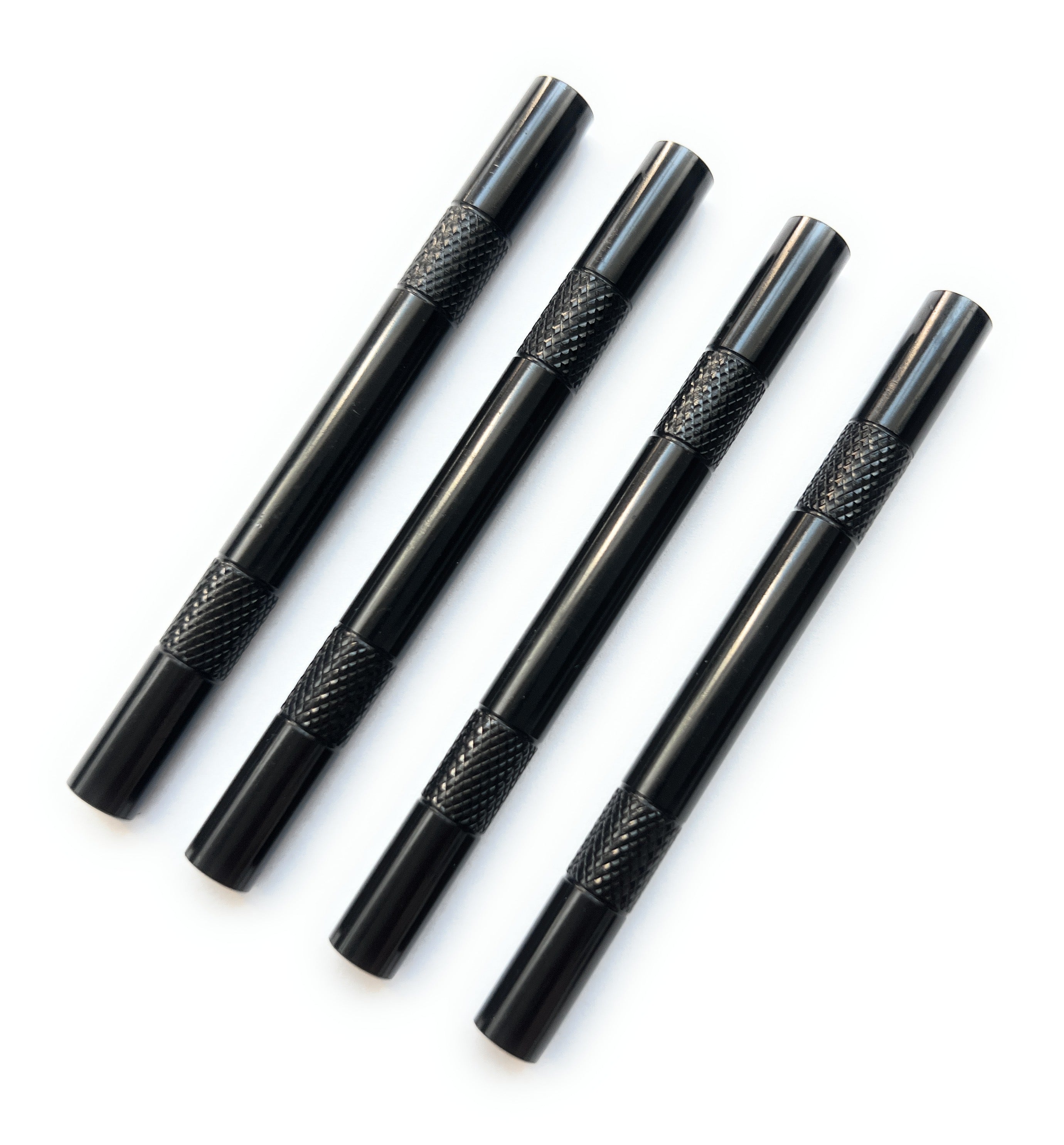 4-piece set – Matte black aluminum tubes (80mm) – Sturdy & Elegant