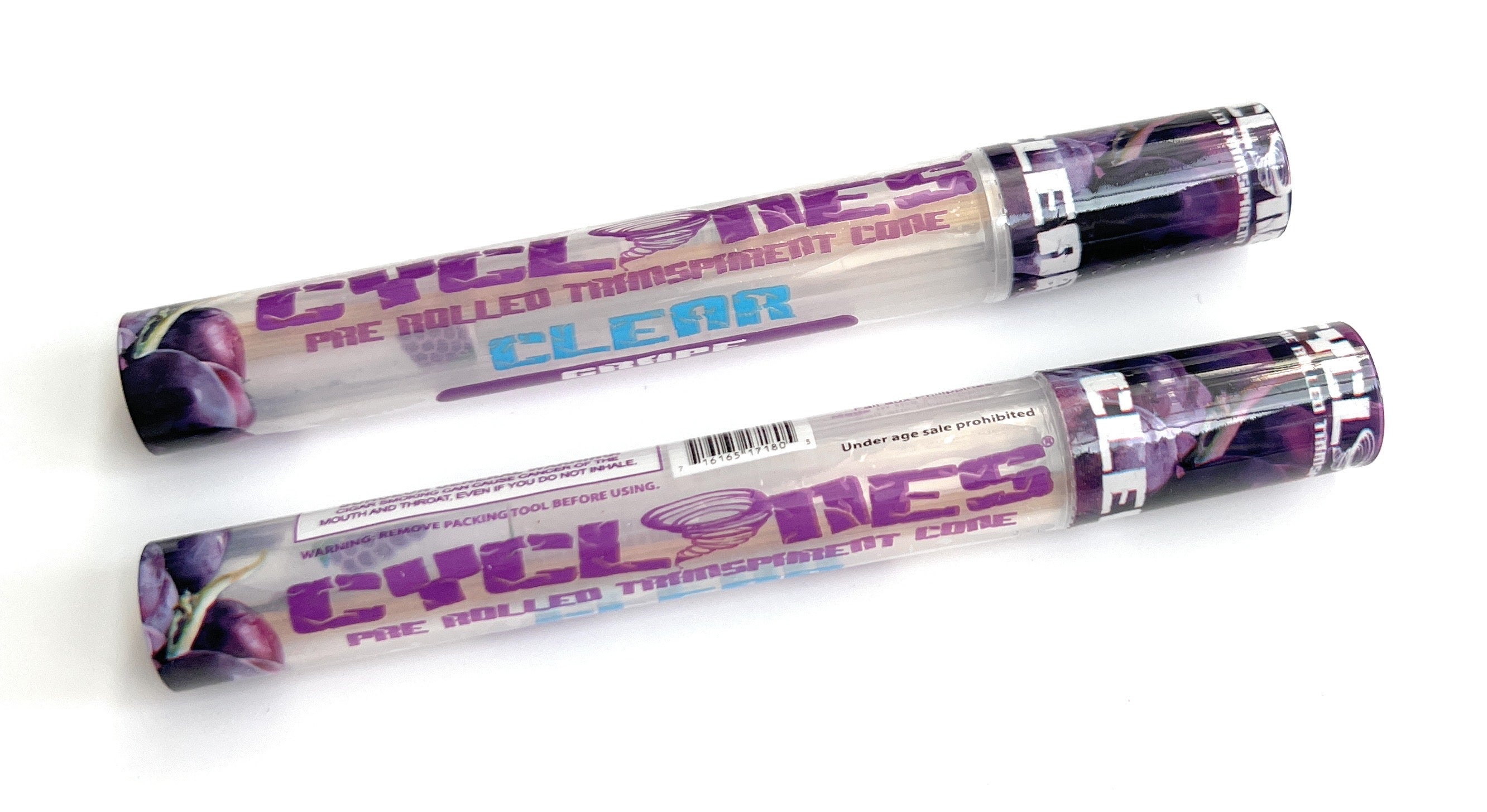 2 Cyclones CLEAR – Transparent Cones with Grape Flavor