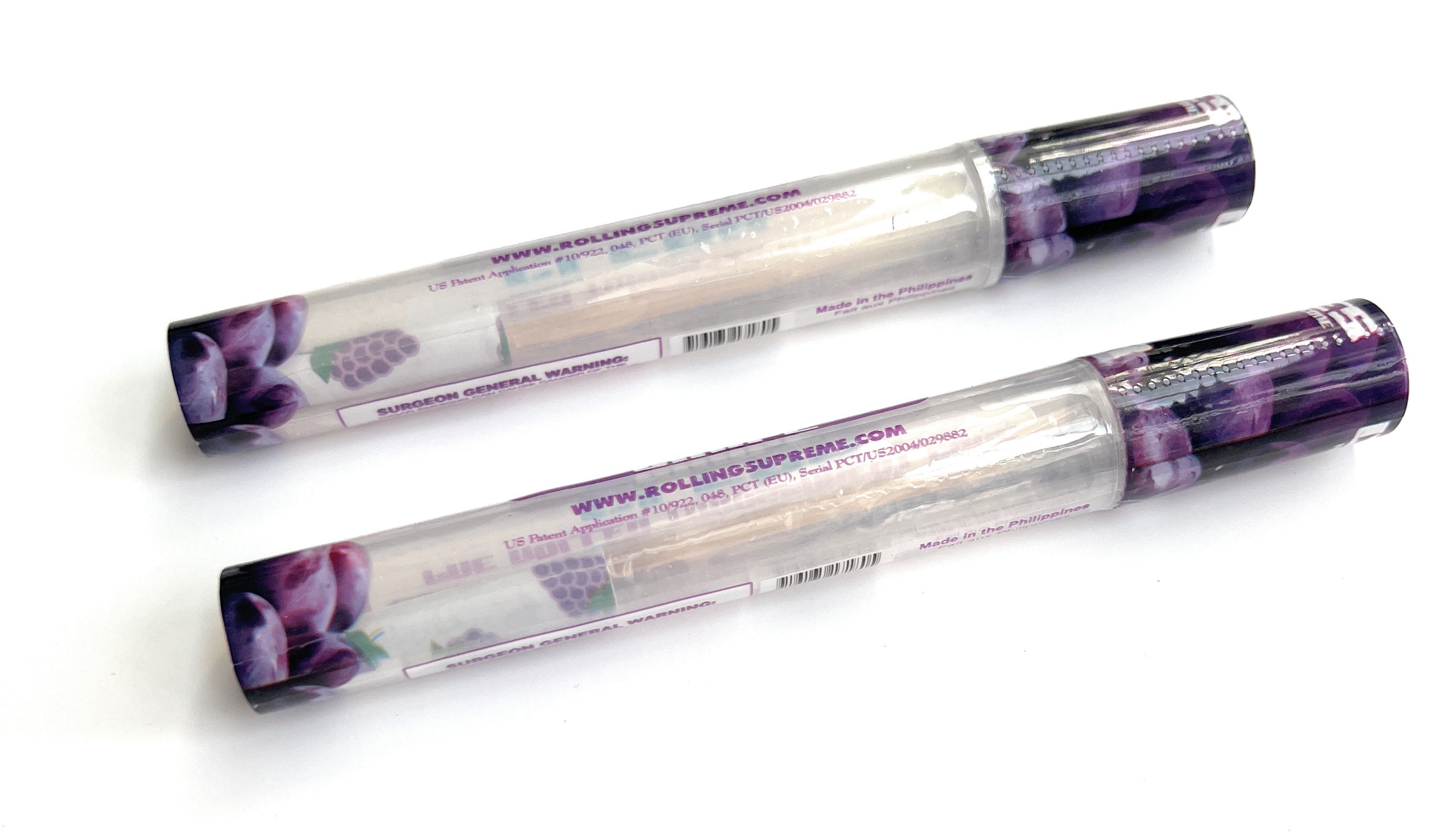 2x Cyclones Clear Pre-Rolled Papers/Cones with integrated tip with grape/grape flavor