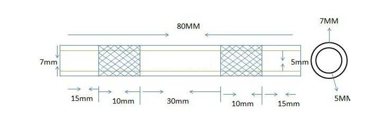 Röhrchen Set – 4 Stuks – Zwart Mat Aluminium 80mm