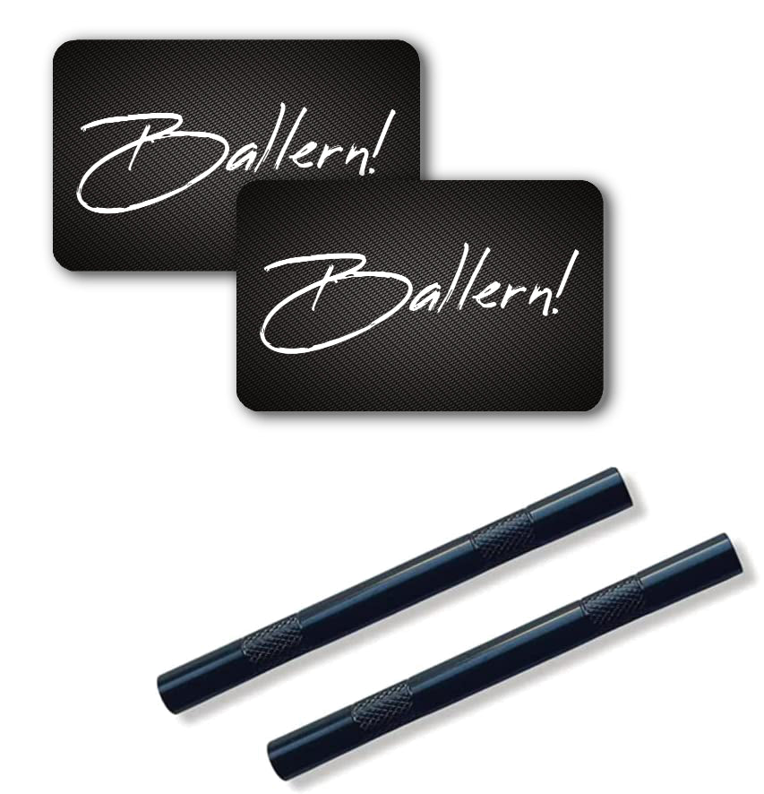 Set de 2 tubos con tarjetas de hack "Ballern" – Elegante, resistente y práctico