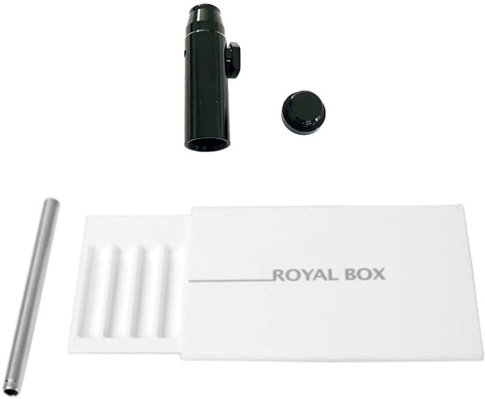 Royal Box Royalbox including integrated tube plus free dispenser for snuff Sniff Snuff dispenser for on the go in white