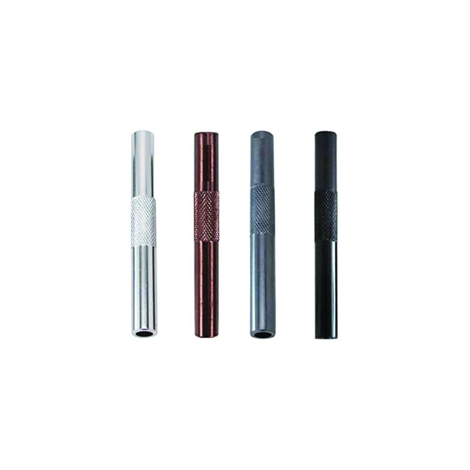 Tube set - 4 pieces - made of aluminum - for your snuff - draw tube - snuff - snorter dispenser - length 70mm 4 colors