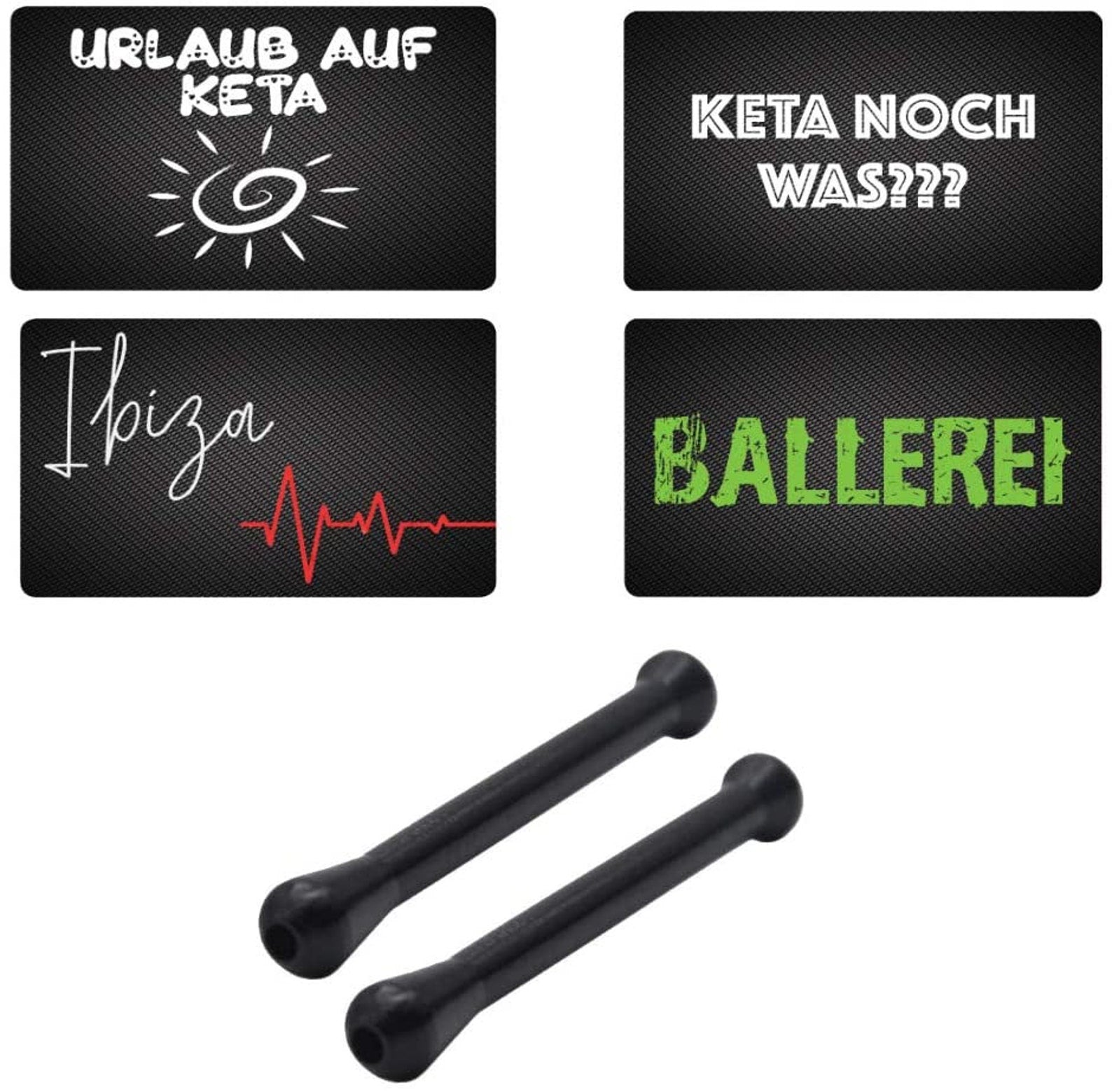 Trekbuis & Hackkaarten Set – 2x Zwart & 4x Carbon-Look Kaarten