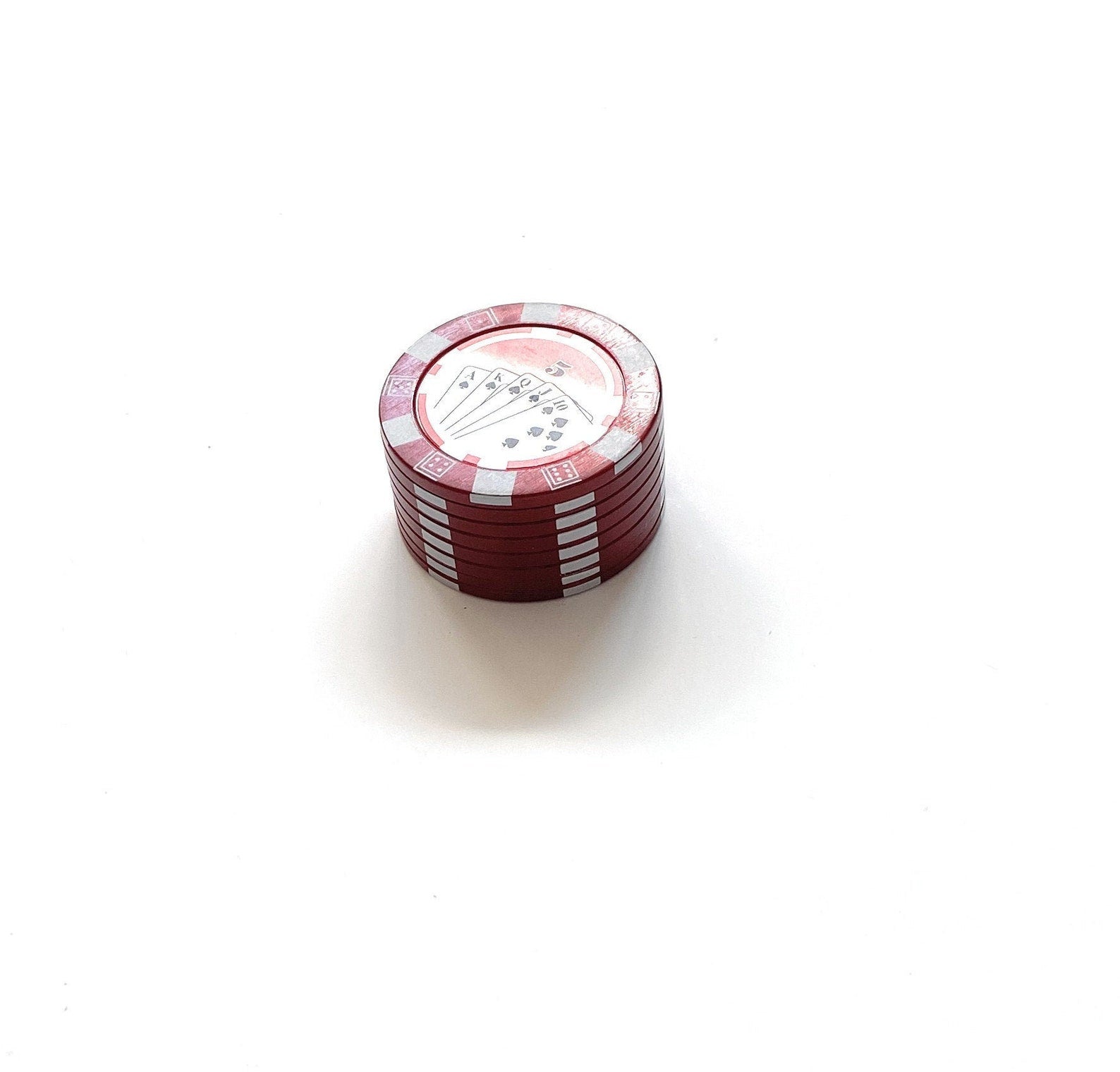 Grinder "Poker Chip" Rot 45mm – Elegante, Compatto & Funzionale