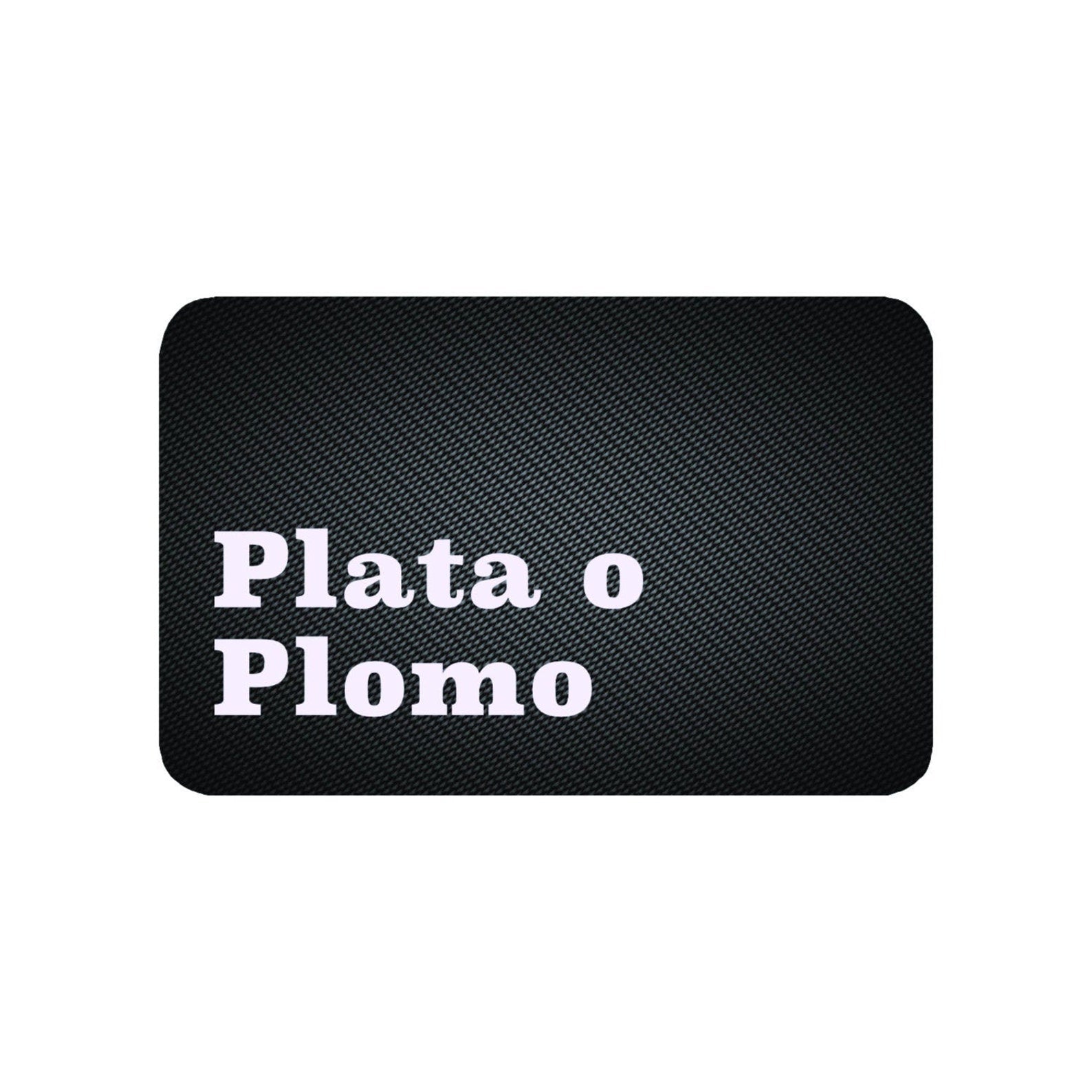 Card "Plata o Plomo" in carbon look in EC card/ID card format for snuff-snuff dispenser -hack card-pull and hack Escobar