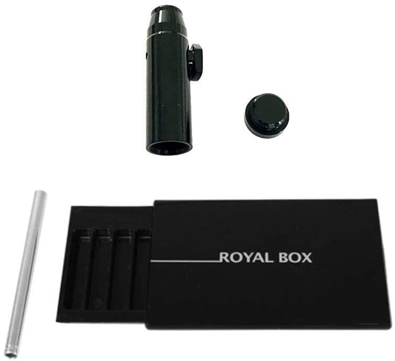 Royal Box Zwart met geïntegreerd buisje en doseerder – Compact, Elegant & Veelzijdig