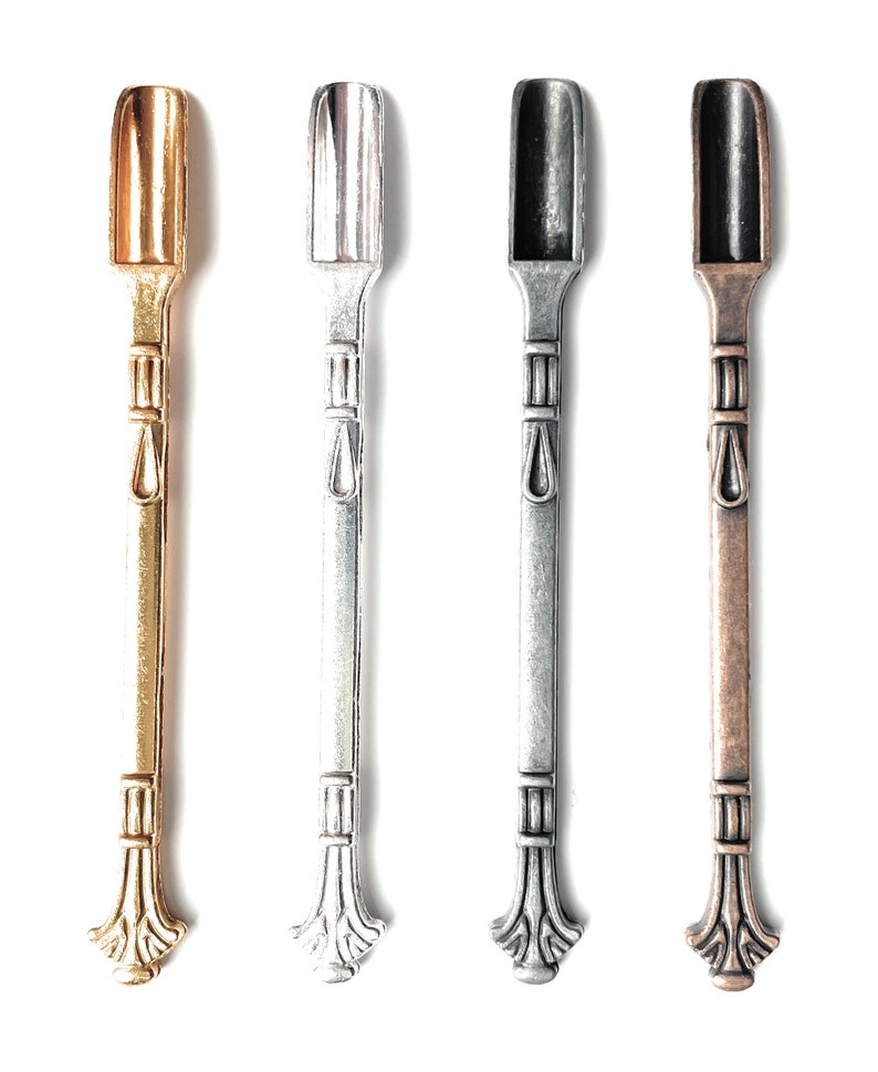 Ensemble de 4 cuillères miniatures élégantes (80 mm) – Or, Argent, Fer & Bronze