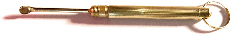 Mini Löffel Anhänger (ca.70mm) Gold Charm Sniffer Snorter Snuff Snorter Powder Löffel Smoking Zubehör in Gold