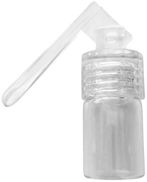 Dosierer mit Löffel & Trichter Set Portionierer Sniff Snuff Bottle Sniffer Spender Schnupf Dispenser Glas und Plastik Größe inkl. Trichter