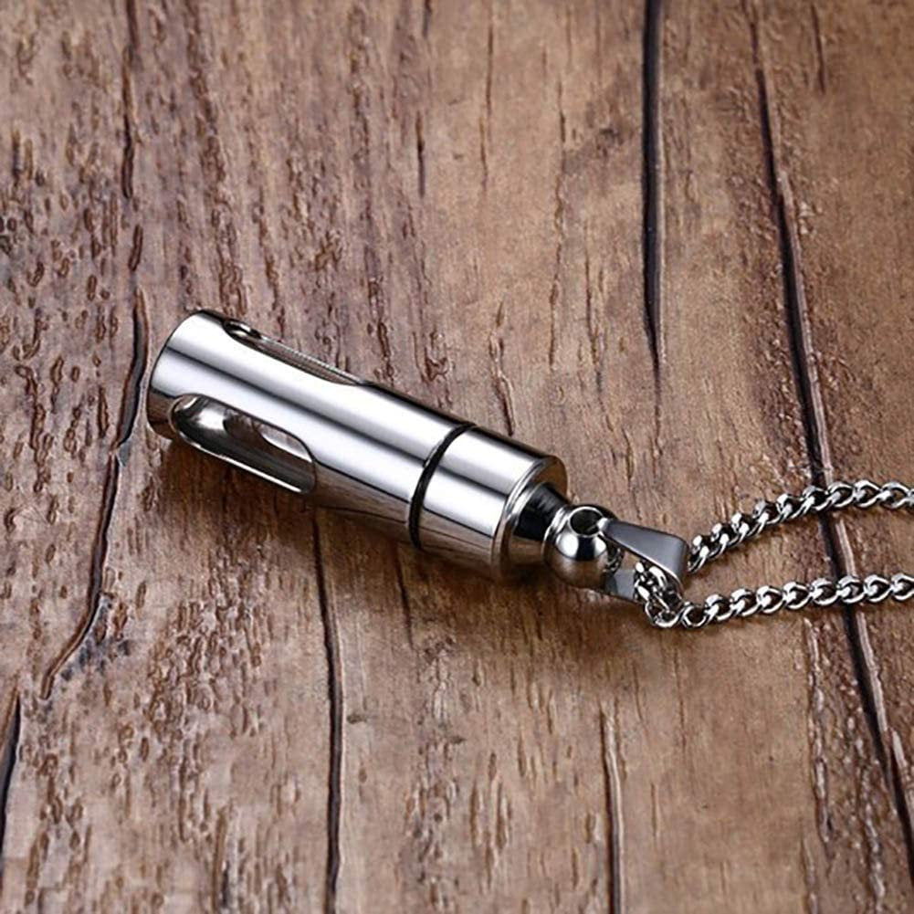 Kette/ Aufbewahrungsbox Pillenbox Bottle Spender Dispenser Portionierer sniff snuff bottle Stainless steel Silver Glass Necklace Silber