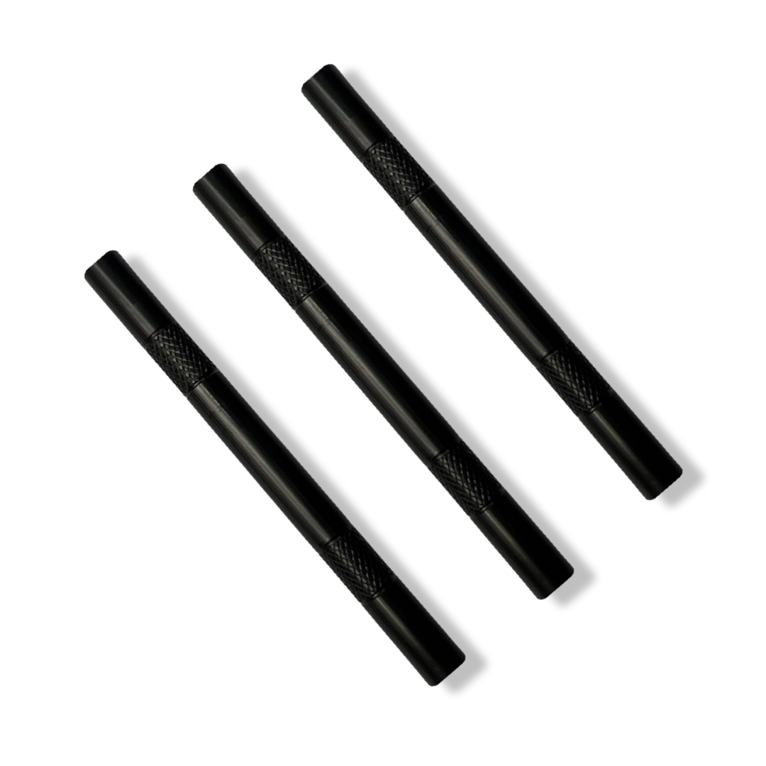 Set di Tubetti – 4 Pezzi – Alluminio Nero Opaco 80mm