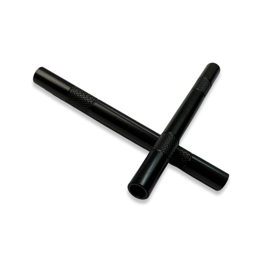 Tube set - 4 pieces - black matt tube made of aluminum - for your snuff - draw - tube - snuff - snorter - smoke pipe - stable, light, elegant nuff - dispenser - length 80mm - stable, light, elegant