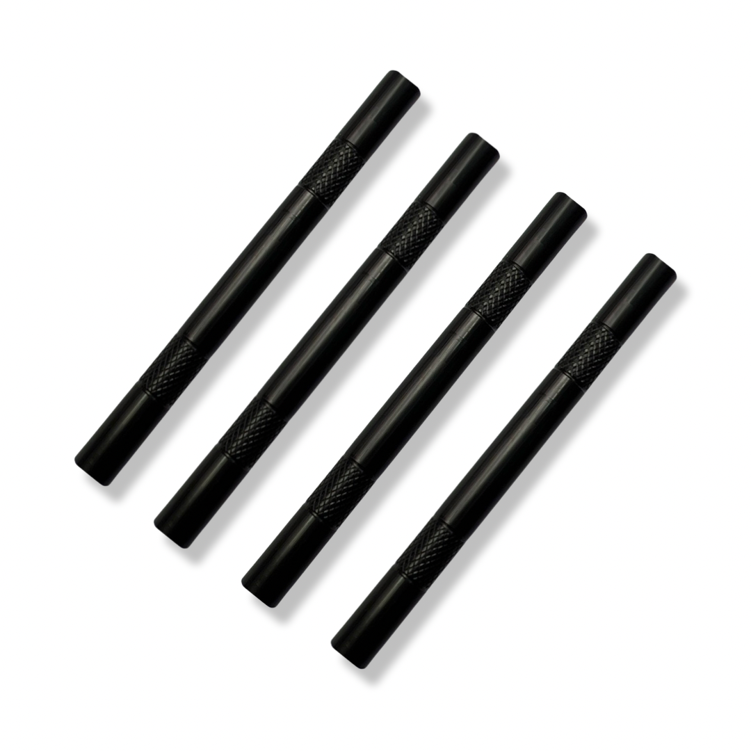 Röhrchen Set – 4 Stuks – Zwart Mat Aluminium 80mm