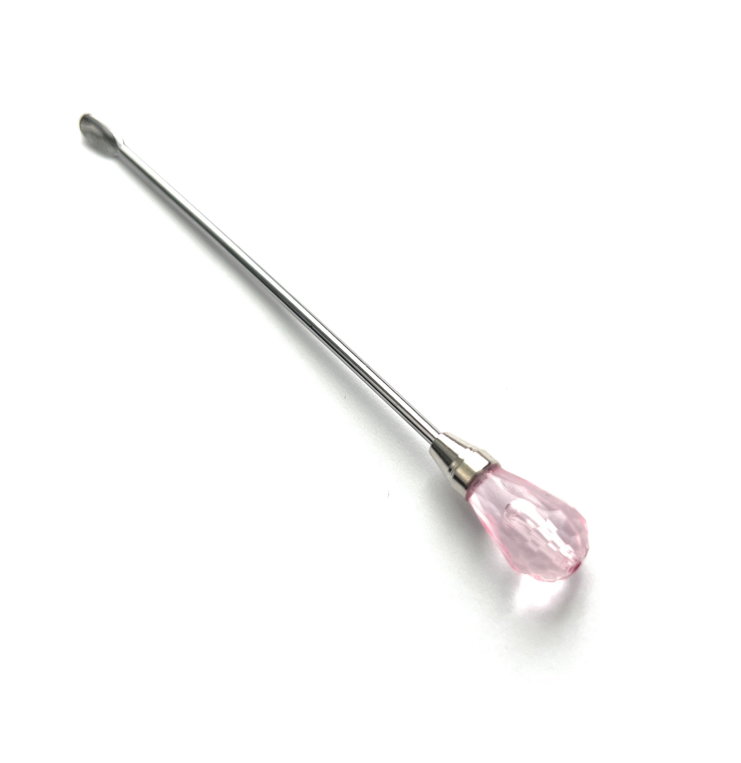 Cuchara de plata con charm de cristal rosa – Estilosa y elegante