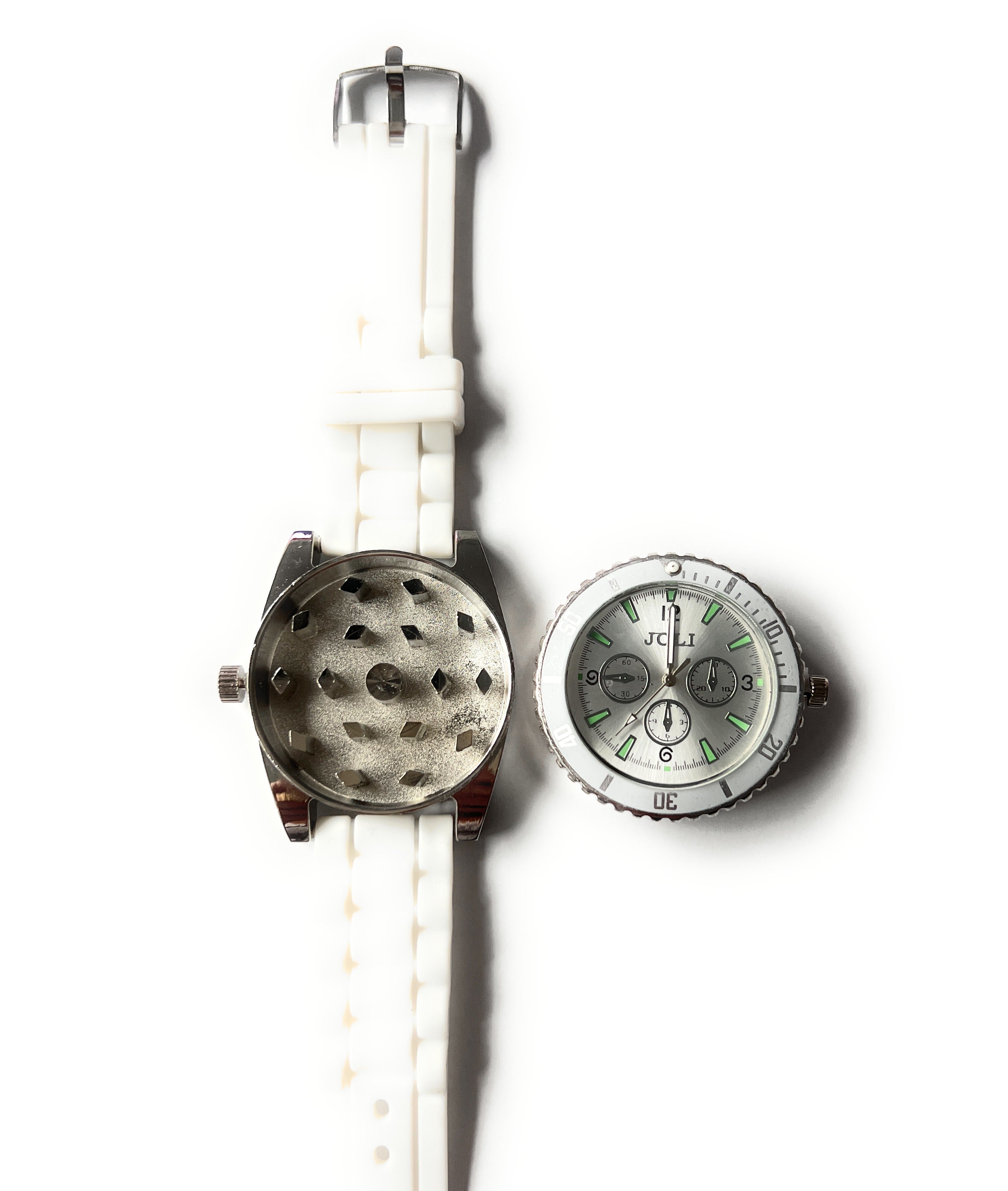 Reloj de pulsera Grinder – Grinder funcional en un diseño de reloj elegante - Blanco