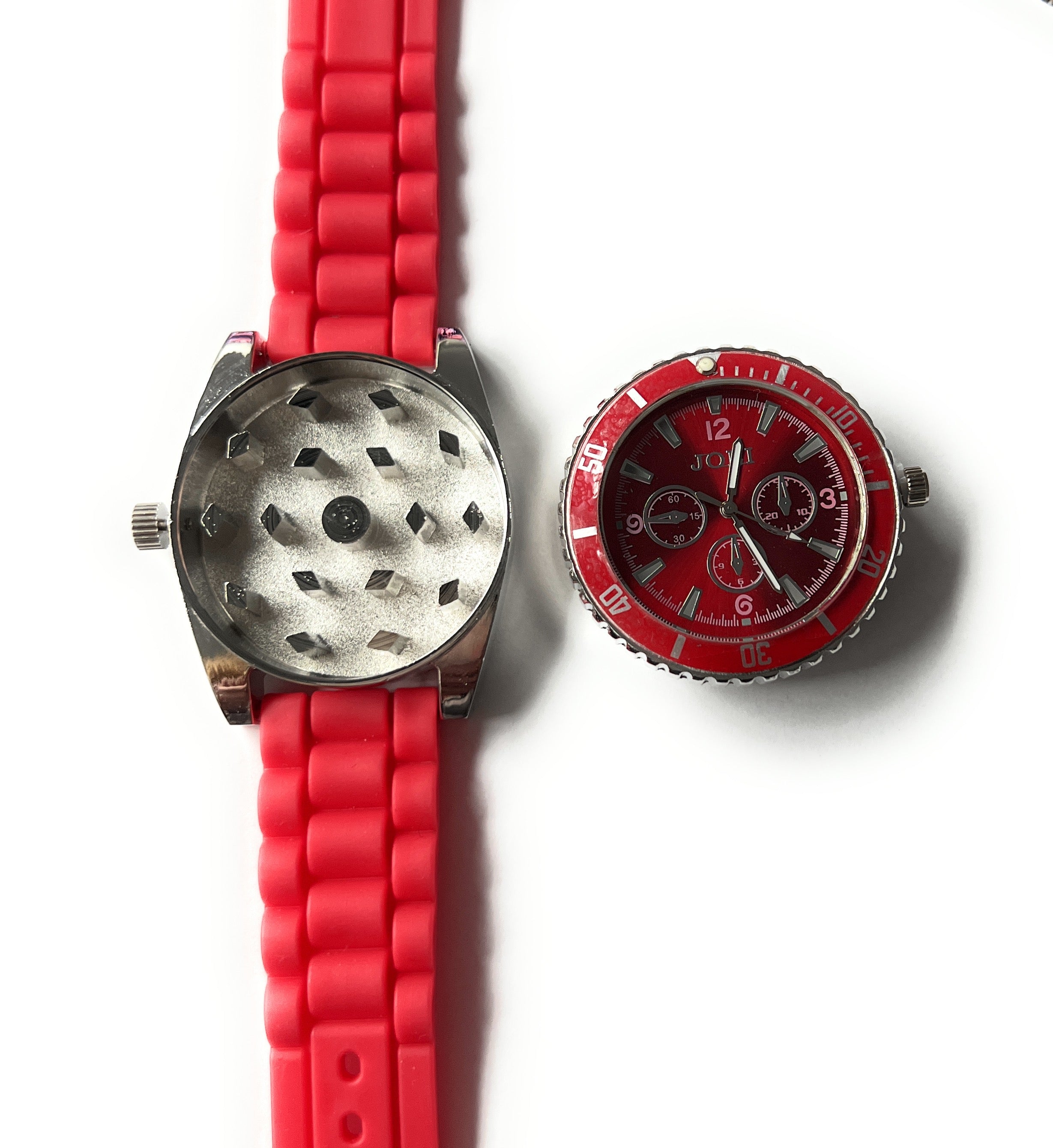 Reloj de pulsera Grinder – Grinder funcional en un diseño de reloj estiloso - Rojo