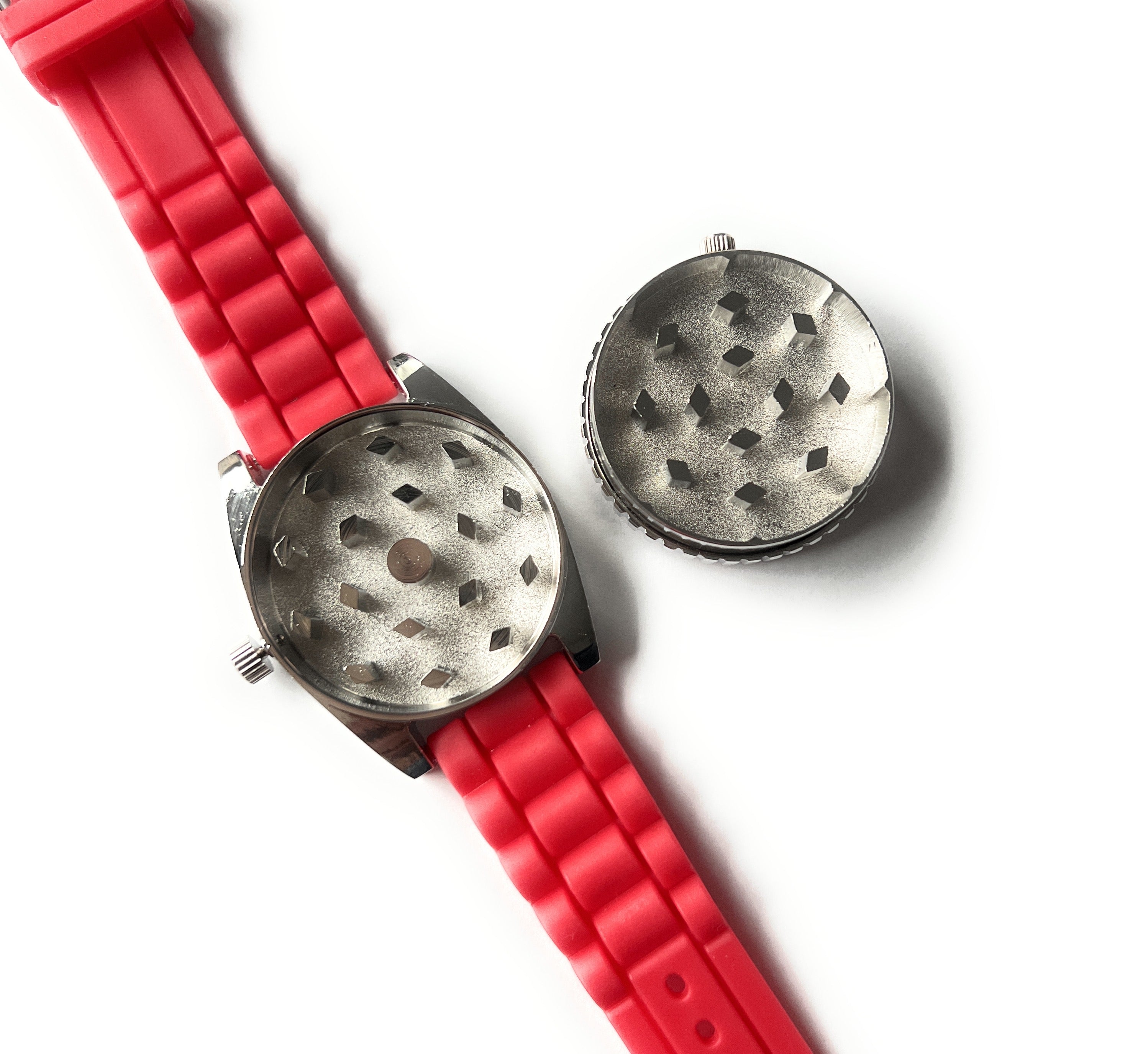 Grinder Horloge – Functionele Grinder in stijlvol horloge-ontwerp - Rood